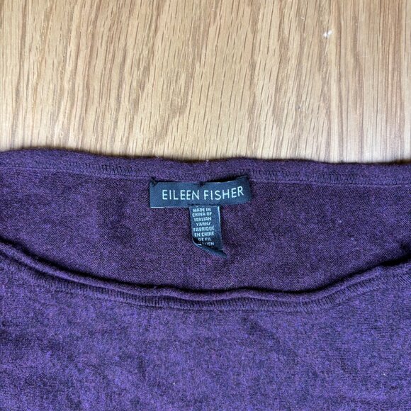 Eileen Fisher Purple Long Sleeve Viscose Knit Tunic Sweater – Women’s S/P - Picture 3 of 6